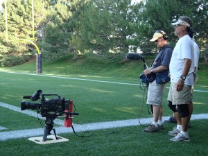 American football film - filming day